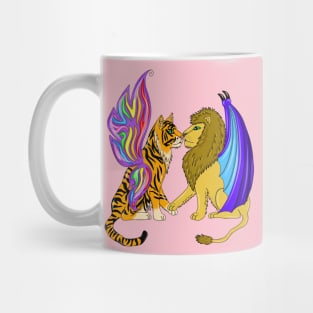 lion and Tiger with wings Mug